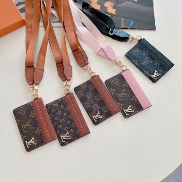 Luxury LV-Inspired Lanyard Card Holder